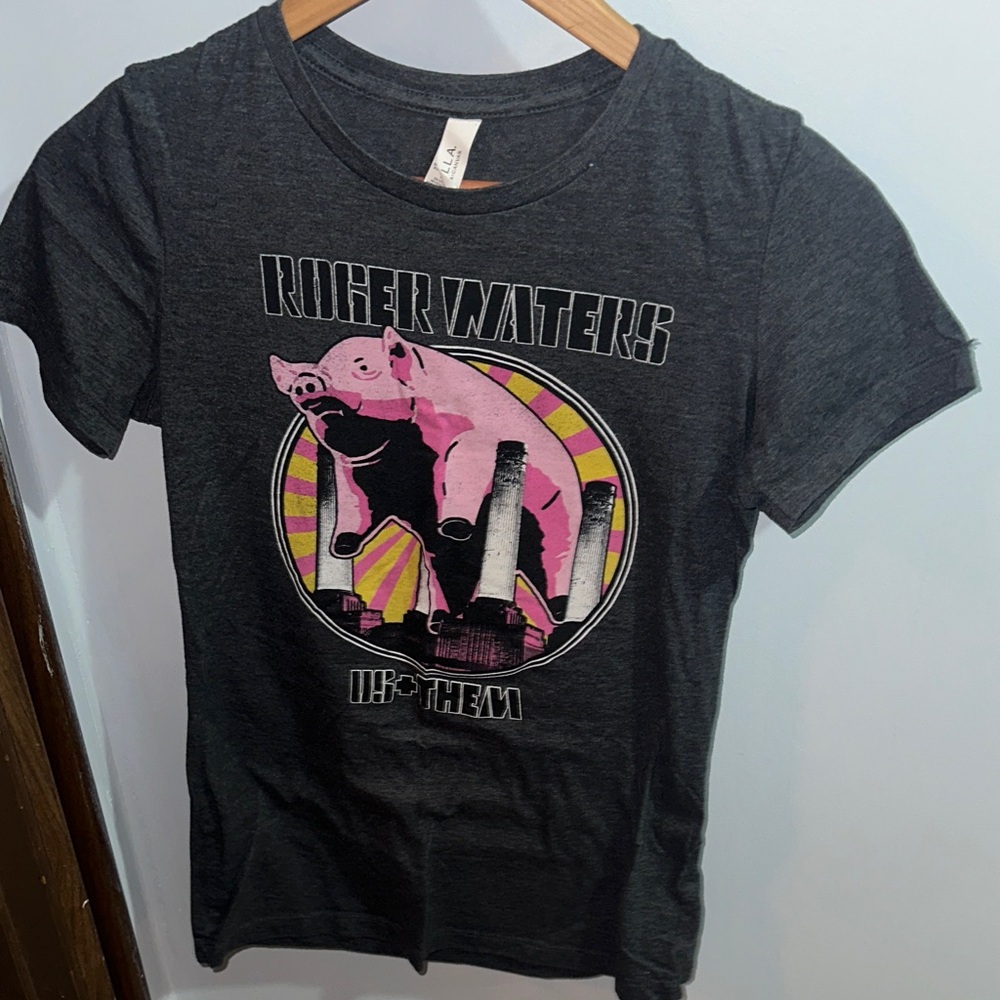 Bella Canvas Roger Waters Tee - Charcoal and Pink